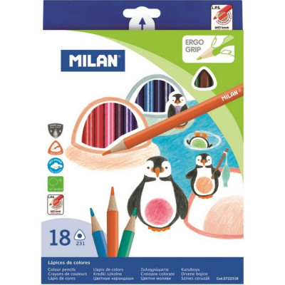 Трехгранные цветные карандаши Milan 0722318 1110718