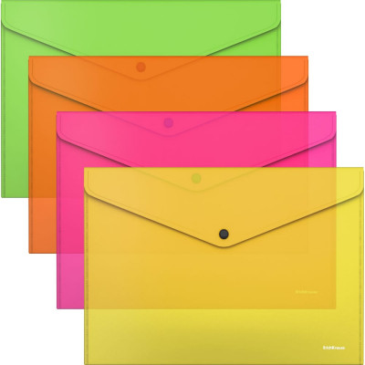 Пластиковая папка-конверт ErichKrause Glossy Neon 50300