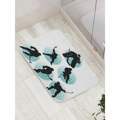 Противоскользящий коврик для ванной, сауны, бассейна JOYARTY Хоккейные маневры bath_7282