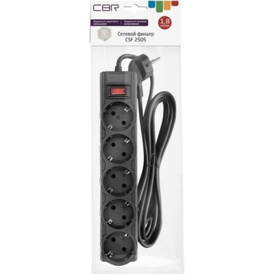 Сетевой фильтр CBR CSF 2505-1.8 Black PC
