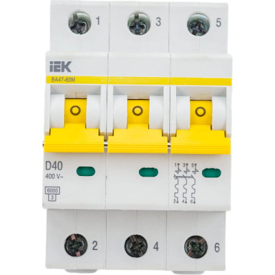 Автоматический выключатель IEK ВА47-60M MVA31-3-040-D