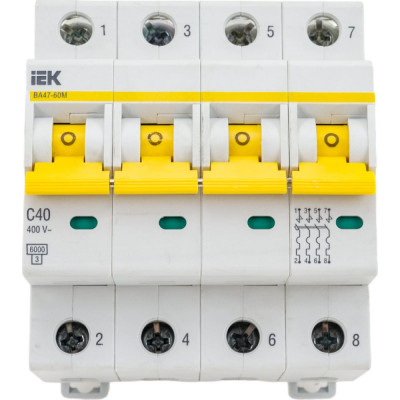 Автоматический выключатель IEK ВА47-60M MVA31-4-040-C