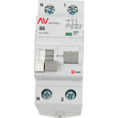 Дифференциальный автомат EKF AVERES DVA-6 rcbo6-1pn-6B-30-ac-av