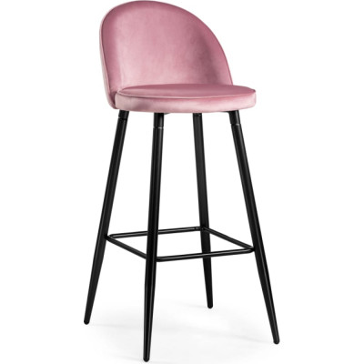 Барный стул Woodville Dodo 1 pink with edging, black 15123