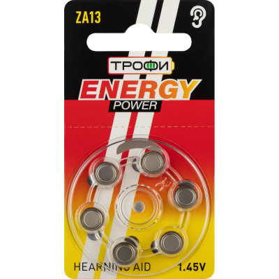 Батарейки ТРОФИ ZA136BL ENERGY POWER Hearing Aid (60/2160/168480) Б0057976
