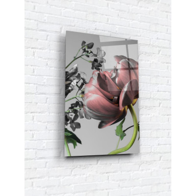 Картина на стекле ARTABOSKO тюльпан на зеленой ножке 3 WBR-01-1060-04