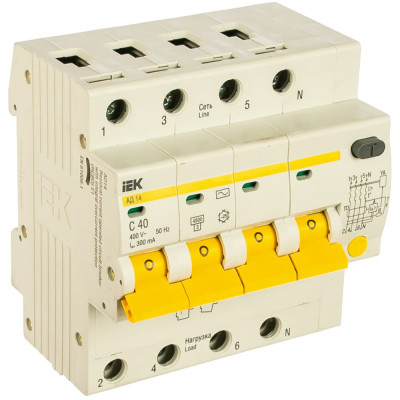 Дифференциальный автомат IEK АД-14 4п, 40А, C, 300мА MAD10-4-040-C-300
