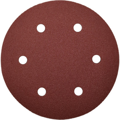 Шлифовальный круг PADU RED D 225 мм, P60, на липучке, 6 отверстий 10-D225-6-Р60кор