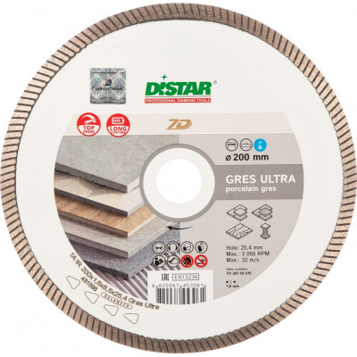 Сплошной алмазный диск по керамике DiStar Gres Ultra 11120159015