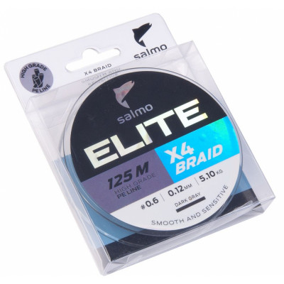 Плетеная леска Salmo Elite х4 BRAID Dark Gray 125/020 4950-020