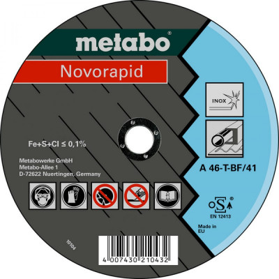 Отрезной круг Metabo Novorapid Inox 616273000