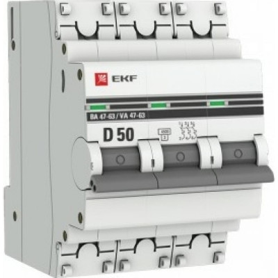 Автоматический выключатель EKF ВА 47-63 PROxima mcb4763-3-50D-pro