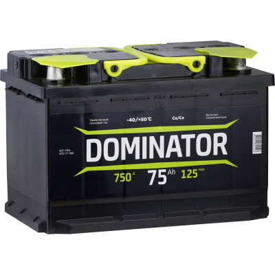 Аккумулятор Dominator 6 СТ 75 Ач 1 L 750 А ССА 575111060