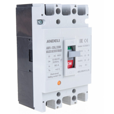 Автоматический выключатель ANDELI AM1-125L ADL06-024