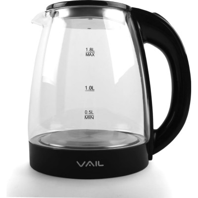 Электрический чайник Vail VL-5550 стекло, черный VL-5550 bl