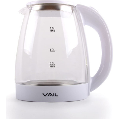 Электрический чайник Vail VL-5550 стекло, белый VL-5550 w
