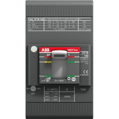 Трехполюсный автомат ABB XT1B 160 TMD 160-1600 F F 1SDA066809R1