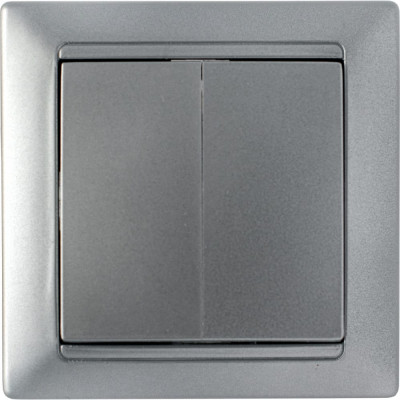 Двухклавишный выключатель BYLECTRICA СТИЛЬ С510-803 серебро