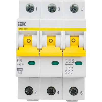 Автоматический выключатель IEK ВА47-60M MVA31-3-006-C