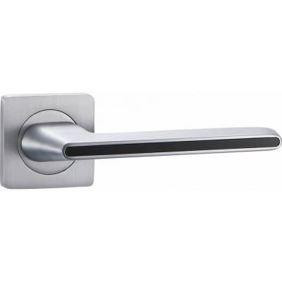 Алюминиевая дверная ручка Вантаж матовый хром/черный глянец V51L-2 AL