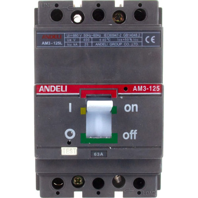Автоматический выключатель ANDELI AM3-125S ADL06-802