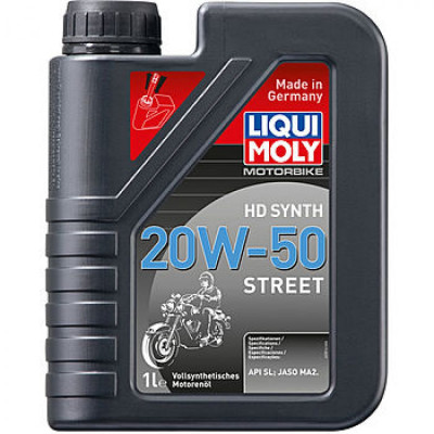Синтетическое моторное масло 4T для 4-х тактных мотоциклов LIQUI MOLY Motorbike HD Synth Street 20W-50 SL 1л 3816