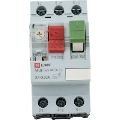 Автоматический выключатель для защиты электродвигателей EKF АПД32 apd2-0.4-0.63