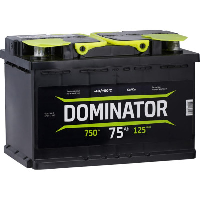 Аккумулятор Dominator 6 СТ 75 Ач 0 LR 750 А ССА 575112060