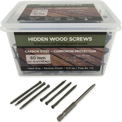 Саморезы Camo Hidden Wood Screws C4 60 мм, 700 шт. 60700C4