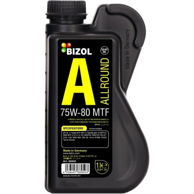 Синтетическое трансмиссионное масло Bizol Allround Gear Oil MTF 75W-80 88950