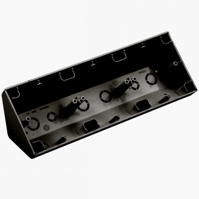 Трехместная угловая коробка для установки выключателей и розеток BYLECTRICA СТИЛЬ КУ-443 черный