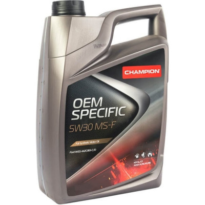 Синтетическое моторное масло CHAMPION OEM SPECIFIC MS-F 5W30, SL/CF, A1/B1-12, A5/B5-16 8209413