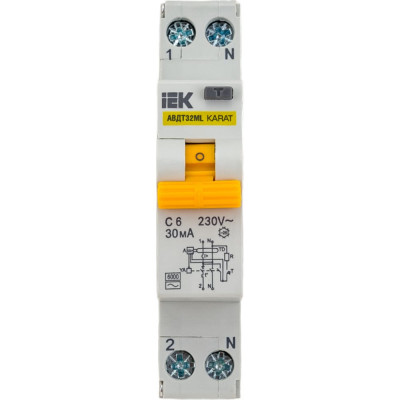 Автоматический выключатель дифференциального тока IEK АВДТ32МL KARAT MVD12-1-006-C-030