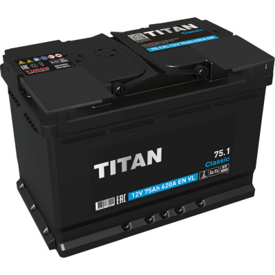 Аккумулятор TITAN CLASSIC 75.1 VL 4607008889901