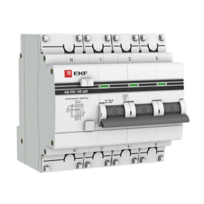 Селективный дифференциальный автомат EKF PROxima АД-32 DA32-16-100S-4P-pro