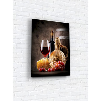 Картина на стекле ARTABOSKO вино, сыр, виноград WBR-02-86-02