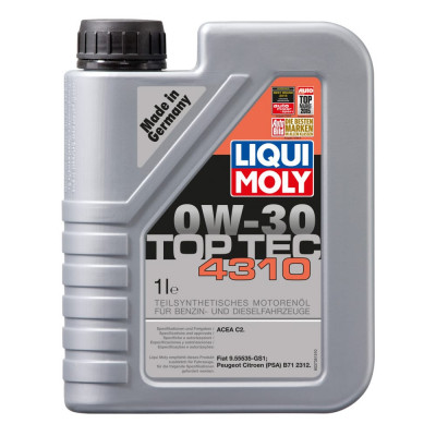 Полусинтетическое моторное масло LIQUI MOLY Top Tec 4310 0W-30 C2 2361