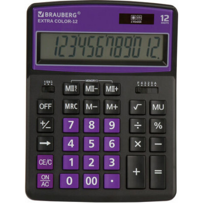Настольный калькулятор BRAUBERG EXTRA COLOR-12-BKPR 250480