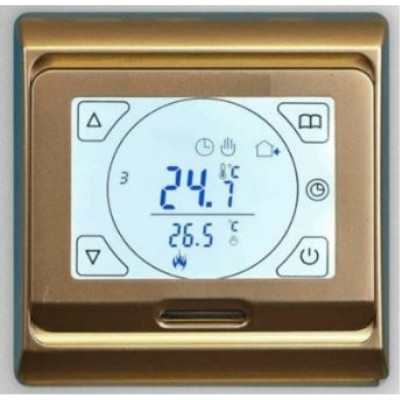Сенсорный терморегулятор для теплого пола ТеплоСофт E91.716 91716/золотой