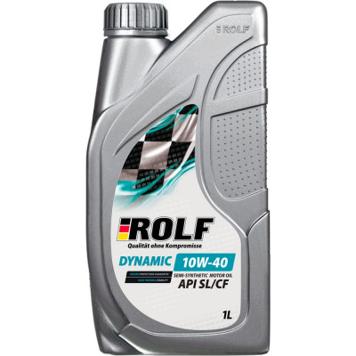 Полусинтетическое моторное масло Rolf Dynamic SAE 10W-40, API SL/CF 322674