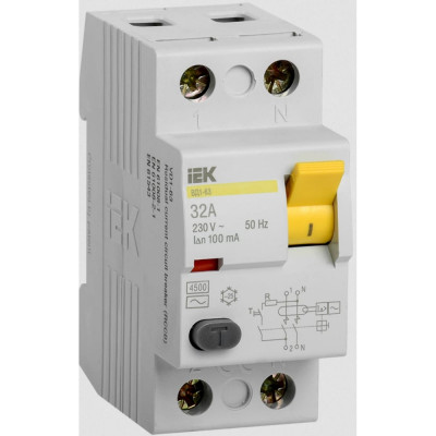Выключатель дифференциального тока IEK ВД1-63 MDV10-2-032-100
