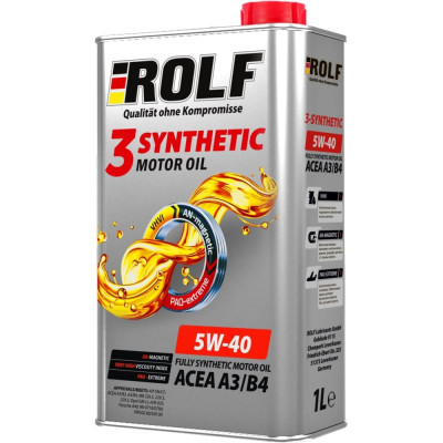 Моторное масло Rolf 3-Synthetic 5W-40 A3/B4 322552