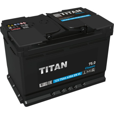 Аккумулятор TITAN CLASSIC 75.0 VL 4607008889895