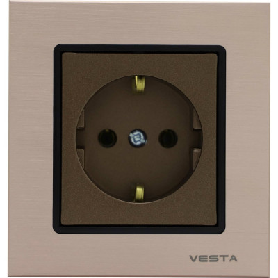 Одинарная розетка Vesta Electric Exclusive Champagne Metallic FRZ00041004BSH
