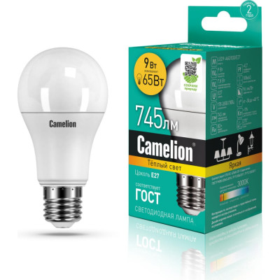Электрическая лампа светодиодная Camelion lEDRB/9-A60/830/E27 15065