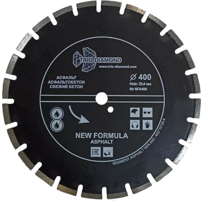 Отрезной алмазный диск по асфальту TRIO-DIAMOND New Formula NFA400