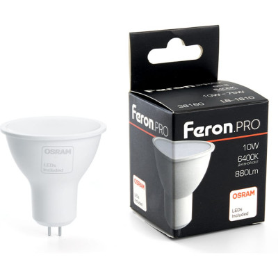 Светодиодная лампа FERON PRO LB-1610 MR16 G5.3 10W 6400K 38160
