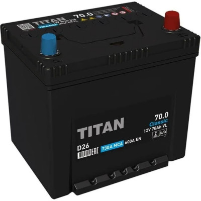 Аккумулятор TITAN CLASSIC 70.0 asia VL 4610082700239