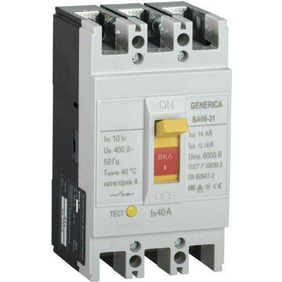Автоматический выключатель GENERICA ВА66-31 SAV10-3-0040-G