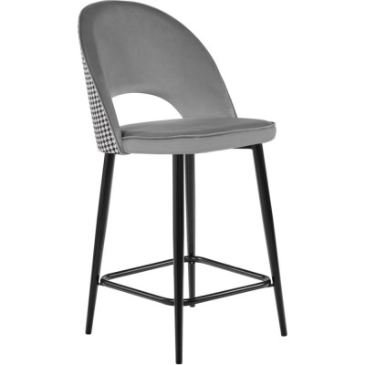Полубарный стул BRADEX leo тёмно-серый, с жаккардом, с поворотным механизмом RF 0269